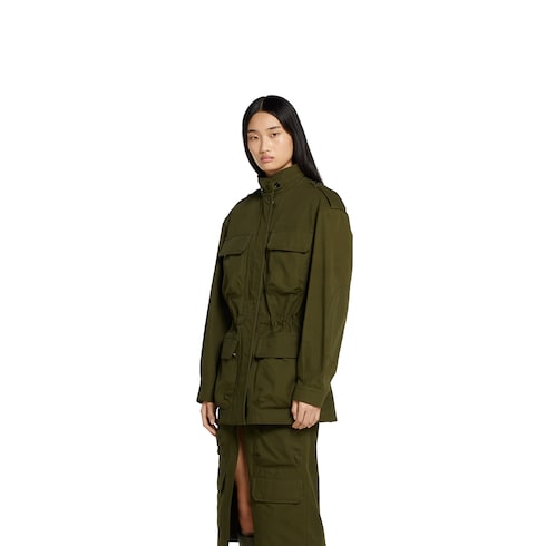 Cotton canvas jacket with embroidery