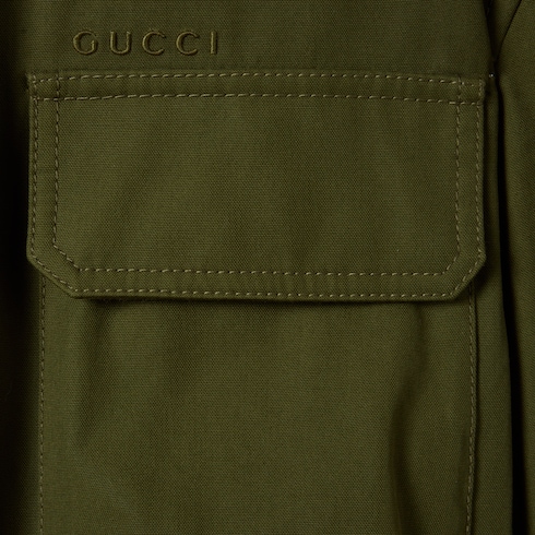 Cotton canvas jacket with embroidery