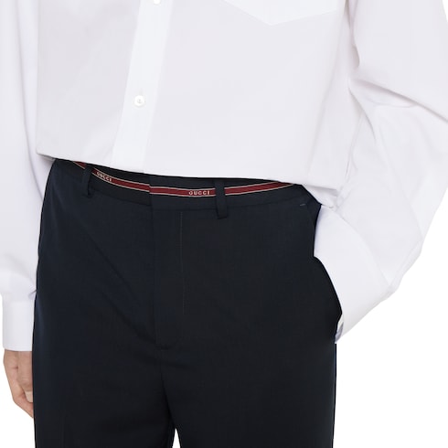 Wool pant with selvedge detail 