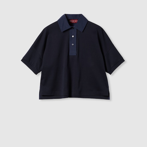 Cotton jersey polo shirt with embroidery