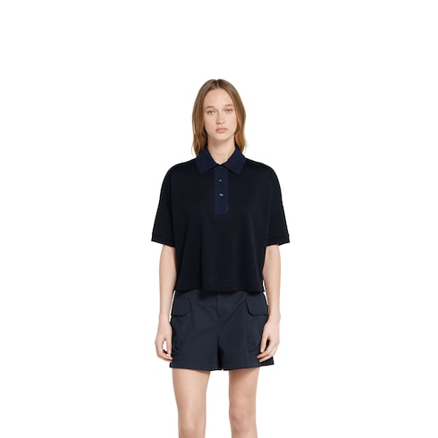 Cotton jersey polo shirt with embroidery