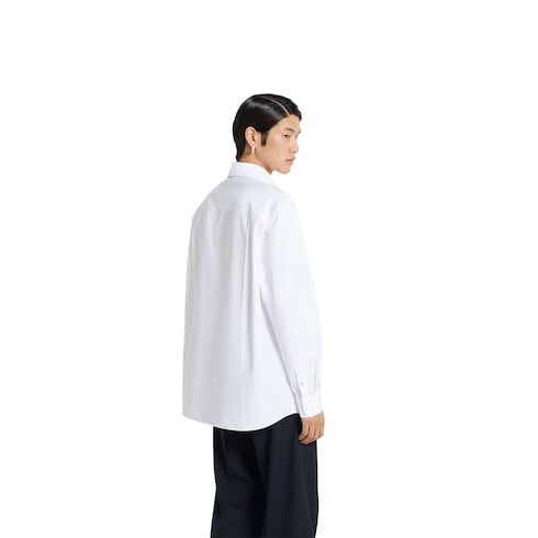 Cotton poplin shirt with embroidery
