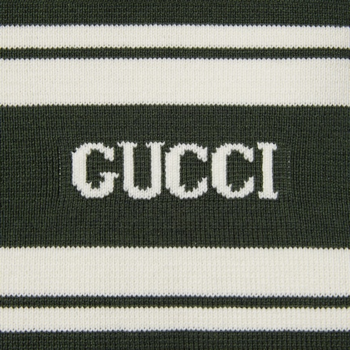 Polo en soie et coton avec intarsia
