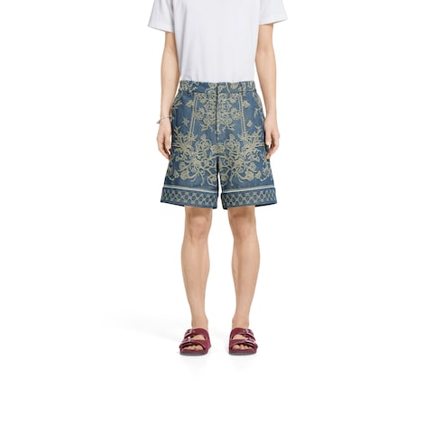 GG denim jacquard shorts
