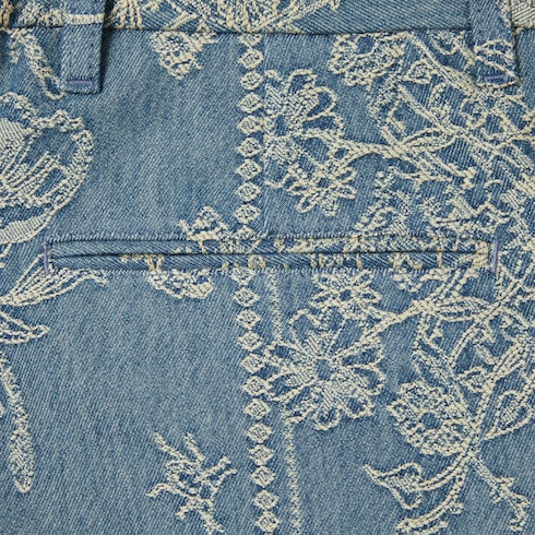 Shorts in denim GG jacquard