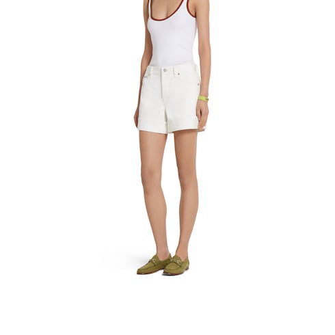 Short de denim de algodón con selvedge