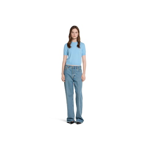 Cashmere top with intarsia