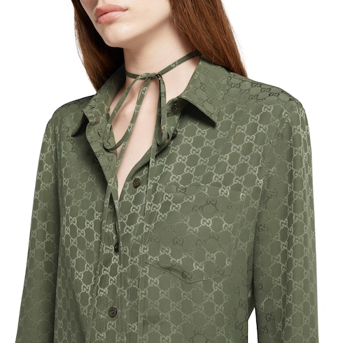 GG silk jacquard shirt