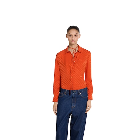 GG silk jacquard shirt