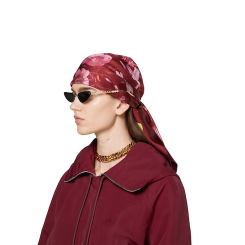 Carré en twill de soie imprimé