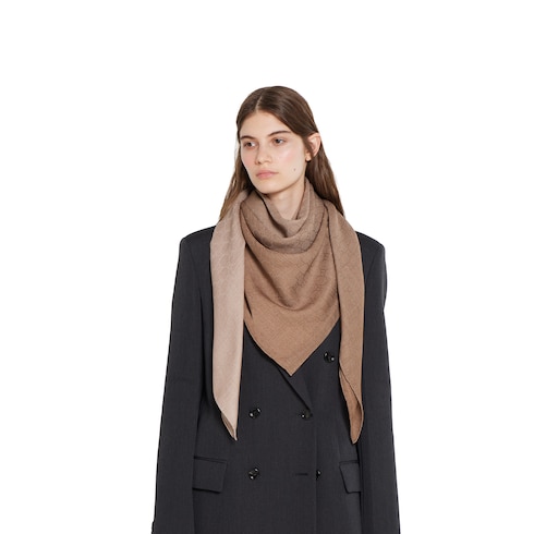 GG wool silk jacquard shawl