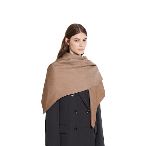 GG wool silk jacquard shawl Detail 4