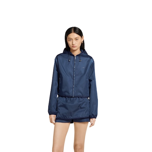 Veste en gabardine avec logo en métal