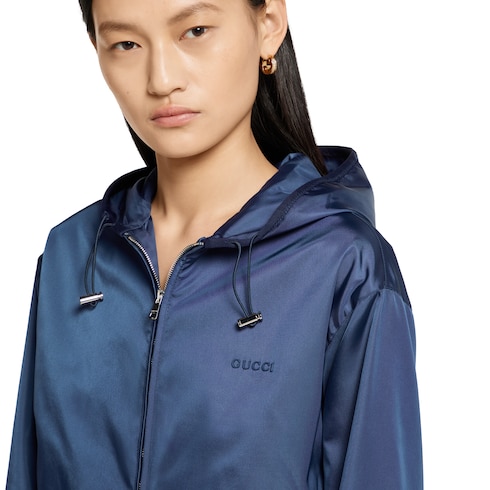 Veste en gabardine avec logo en métal