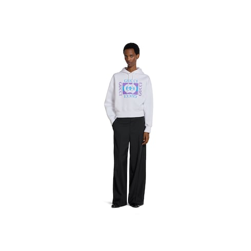 Sweat-shirt à capuche en coton avec imprimé