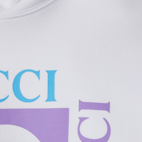 Sweat-shirt à capuche en coton avec imprimé