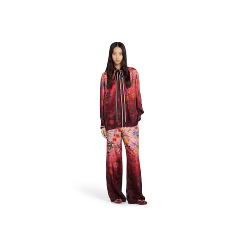 Printed silk pants