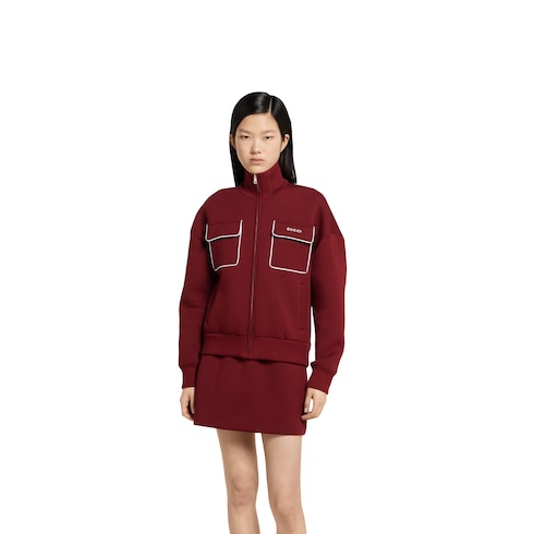 Jersey zip sweatshirt with logo