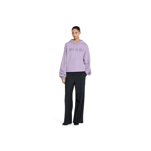 Cotton hooded sweatshirt with logo