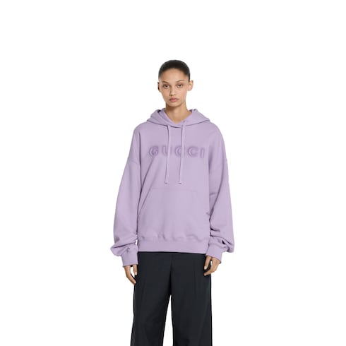 Cotton hooded sweatshirt with logo