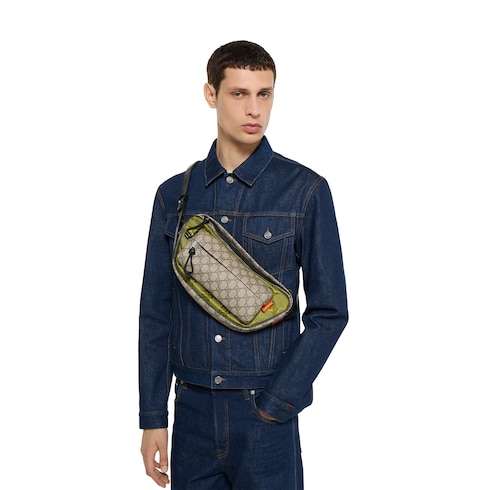 Borsa a tracolla Gucci Match con GG misura media