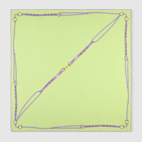 Carré en twill de soie imprimé