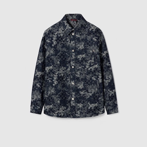 Chemise en denim à jacquard GG
