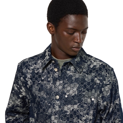 GG jacquard denim shirt Detail 5
