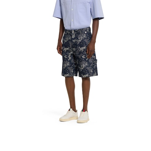 Shorts aus GG Denim-Jacquard