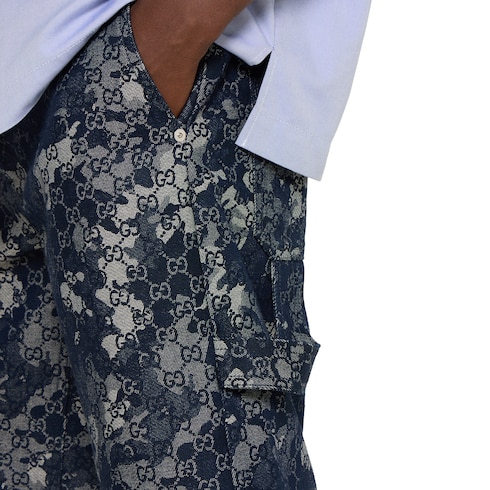 Shorts aus GG Denim-Jacquard