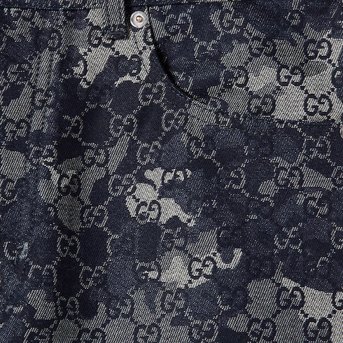 GG jacquard denim pant