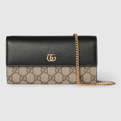 GG Marmont bi-color wallet on chain