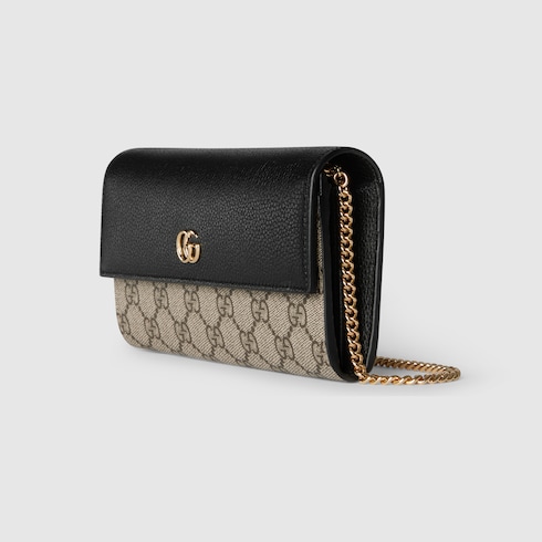 GG Marmont bi-color wallet on chain