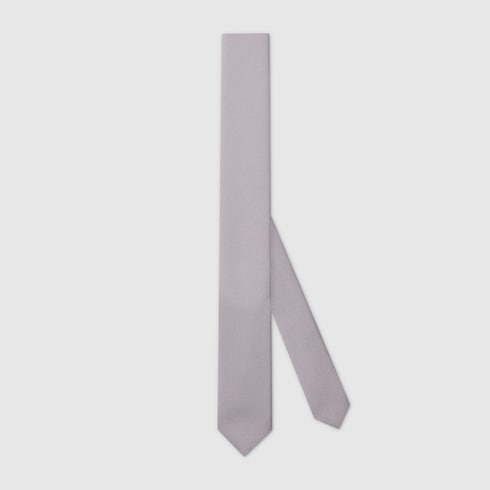 Crepe-effect silk blend tie Detail 2