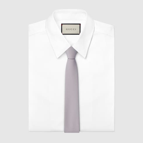Crepe-effect silk blend tie Detail 2