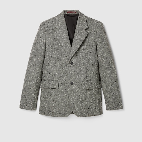 Herringbone wool mouliné jacket