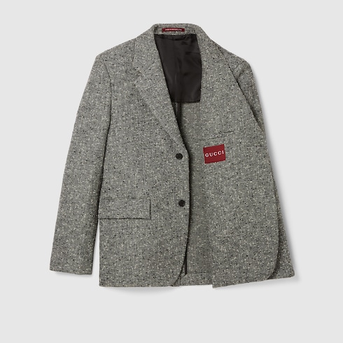 Herringbone wool mouliné jacket