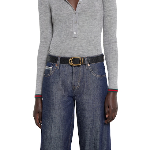 Belt with stirrup buckle