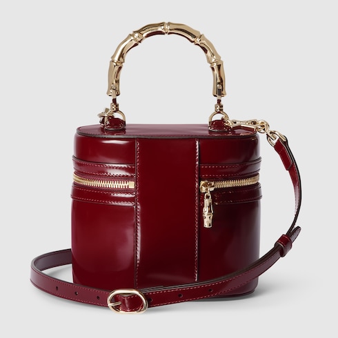 Mini vanity bag con manico bambù