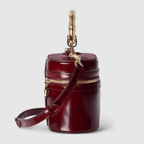 Mini vanity bag with bamboo handle