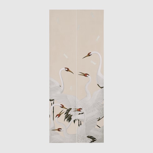 Heron print wallpaper