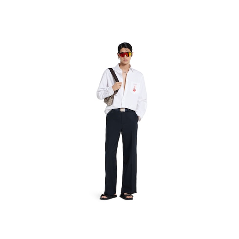 Wool pant with selvedge detail 