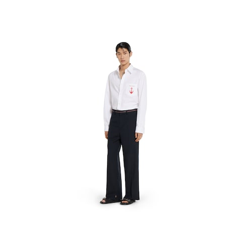 Wool pant with selvedge detail 
