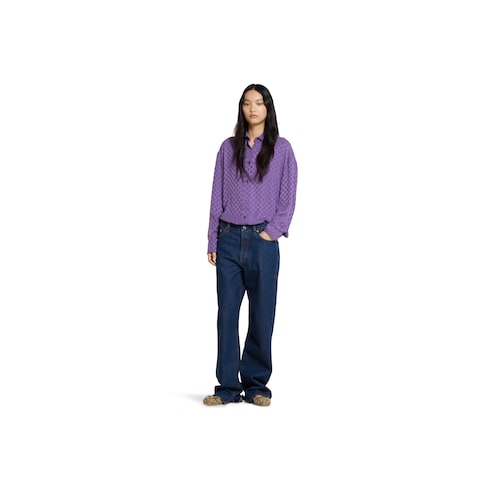 GG silk jacquard oversize shirt