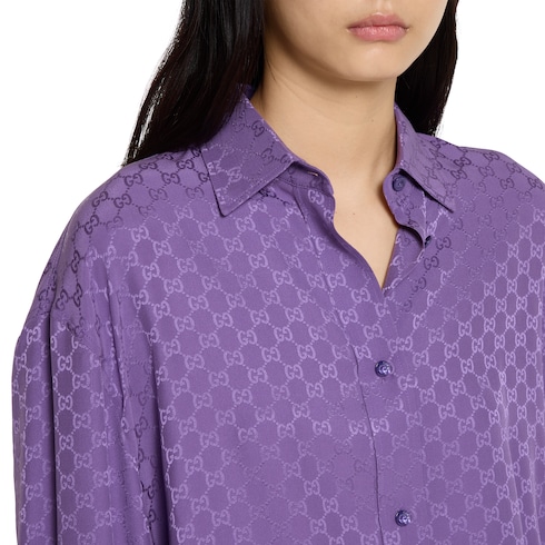 GG silk jacquard oversize shirt