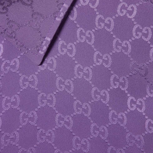 GG桑蚕丝提花超大造型衬衫