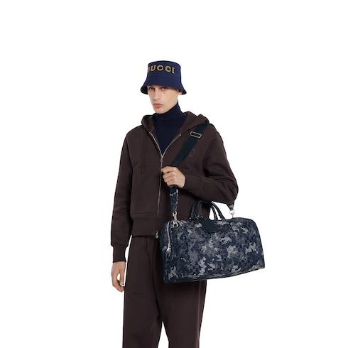 GG denim duffle bag