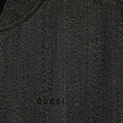Herringbone wool mouliné bomber jacket