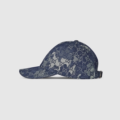 GG denim baseball hat with Web Detail 2
