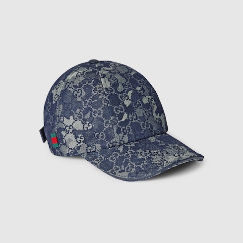GG denim baseball hat with Web Detail 4
